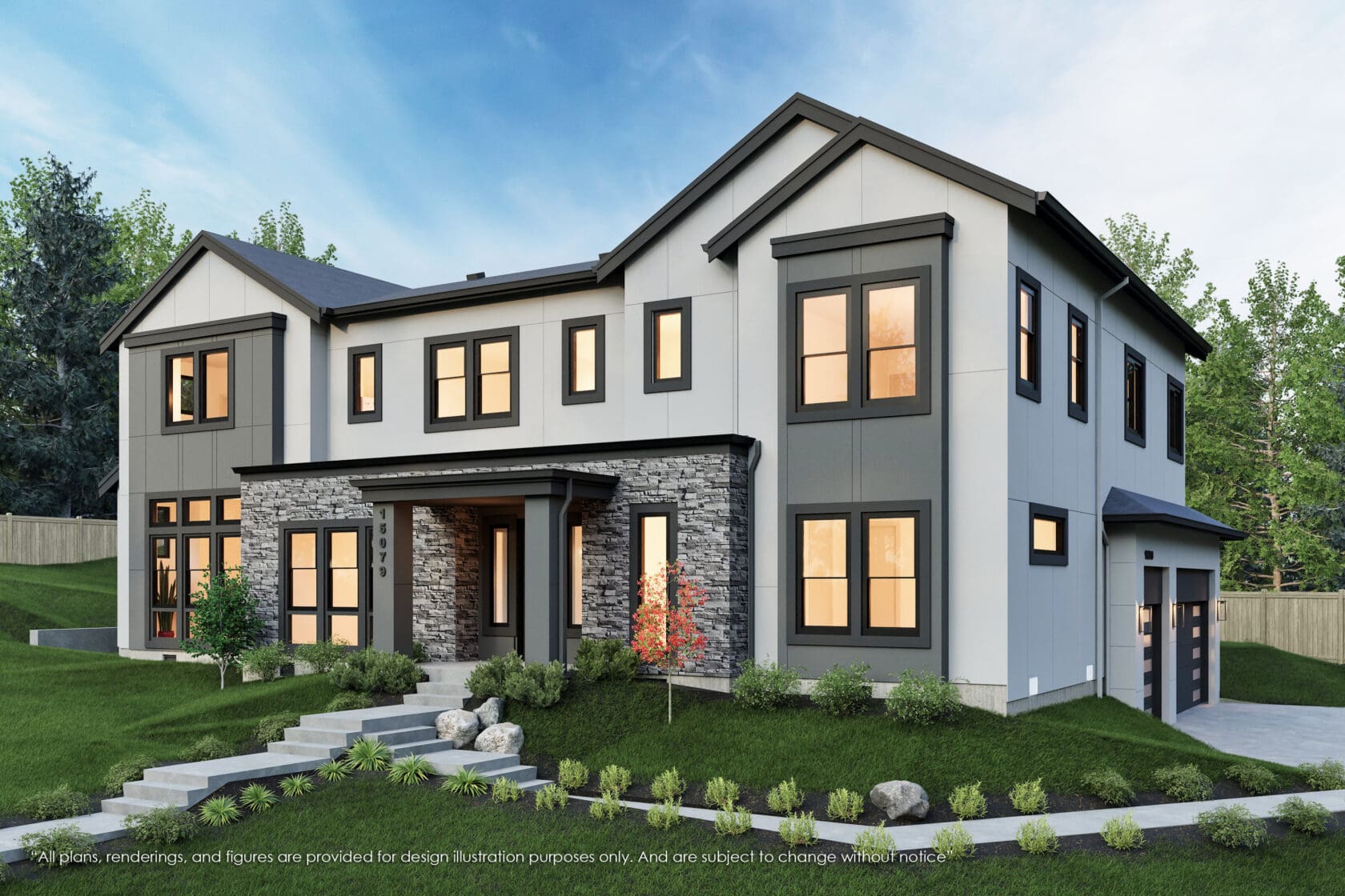 15079 SE 43rd Place - Bellevue - Rendering 1 - MN Custom Homes