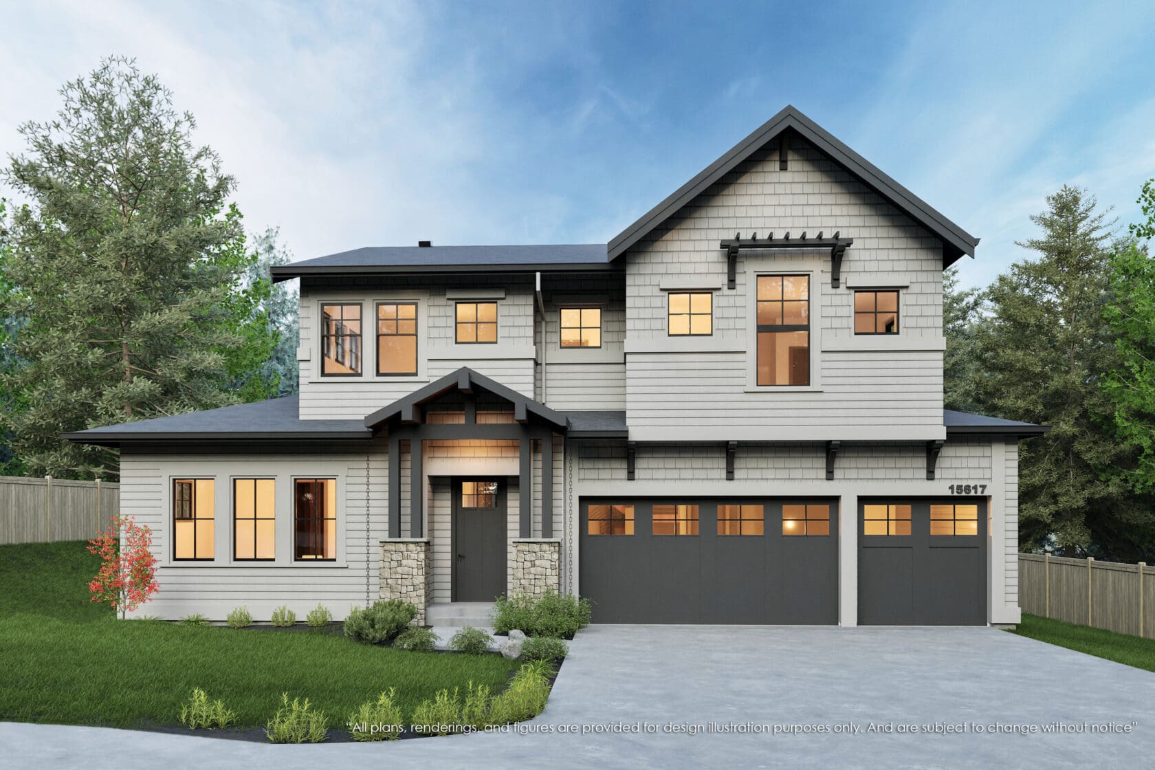 15617 SE 10th St - Bellevue - Rendering 1 - MN Custom Homes